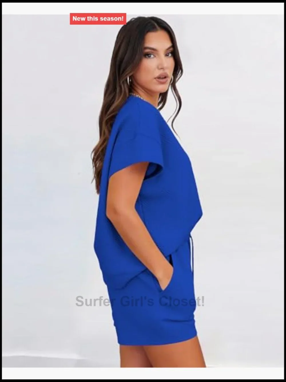 2 Piece Lounge Set Sweatshorts Jogger Relaxed Fit Travel Outfit